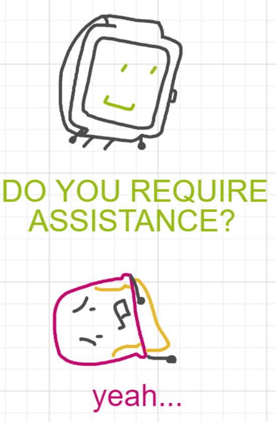 A panel from Running Duos, episode four of the Board Boards object show by Furretwalk/WalkingFurret.